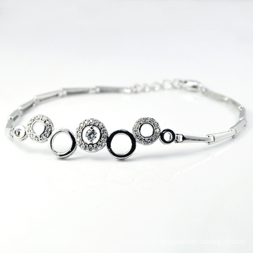 Fashion 925 Silver Ruby &Glass Jewelry Bracelet (K-1763. JPG)